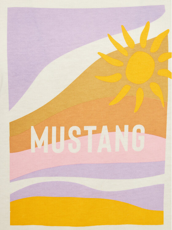 Mustang Mustang Тишърт Alma 1015163 Екрю Regular Fit