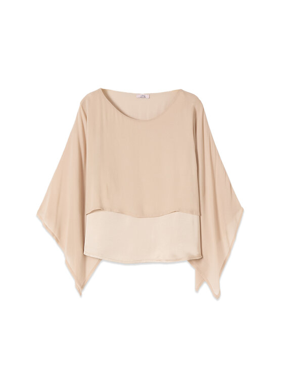 Oltre Oltre Bluzka 2090J000870N002 Kremowy Cropp Fit