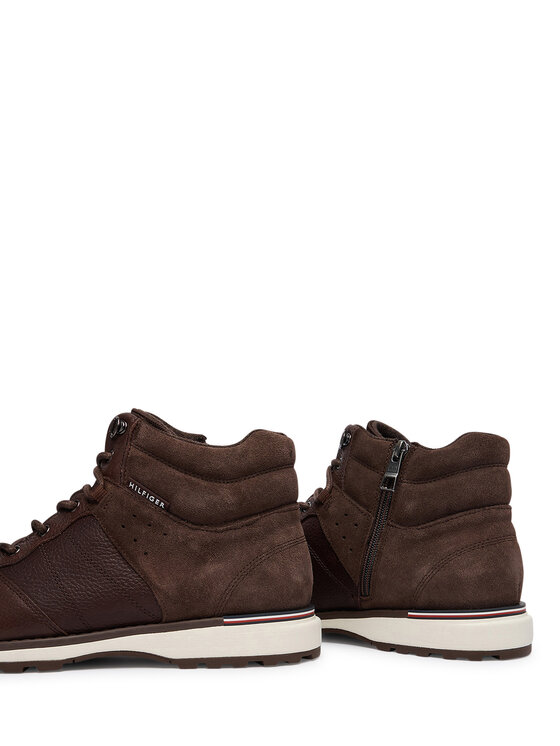 Tommy Hilfiger Tommy Hilfiger Schnürschuhe Corporate Outdoor Warm Lth Boot FM0FM05991 Braun