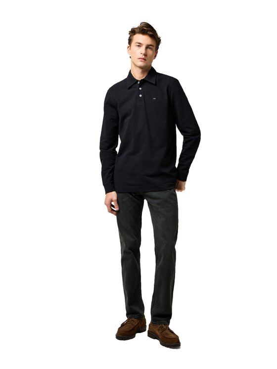 Wrangler Wrangler Polo 112371395 Czarny Regular Fit