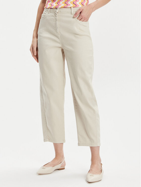 Marella Marella Hlače Gallo 2413131015 Écru Regular Fit