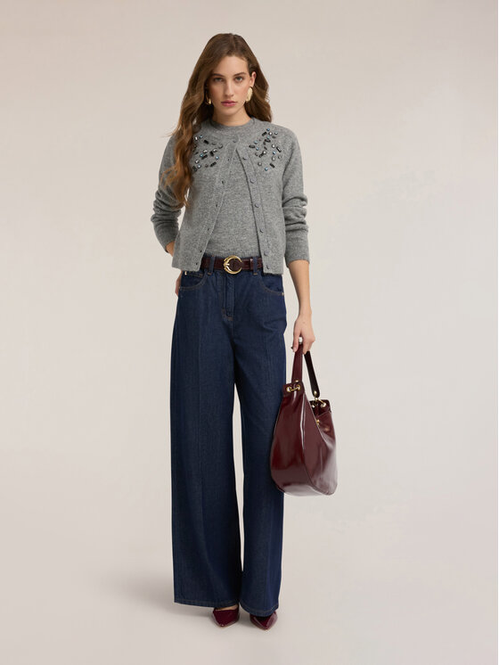 Motivi Motivi Cardigan M054W003729N013 Grigio Regular Fit