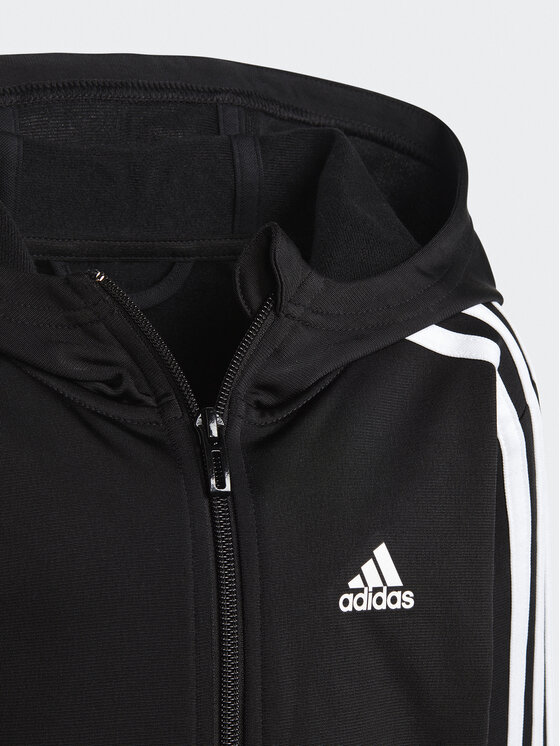 adidas adidas Анцуг Essentials 3-Stripes Shiny Tracksuit HR5906 Черен Slim Fit