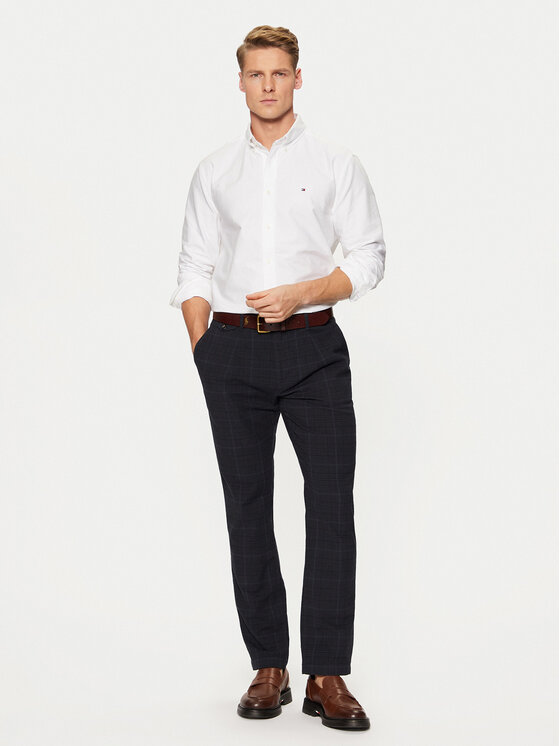 Tommy Hilfiger Tommy Hilfiger Cămașă Solid Heritage MW0MW35774 Alb Regular Fit