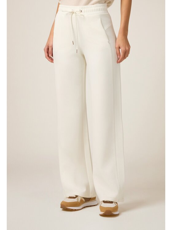 Oltre Oltre Pantaloni di tessuto P828J002382N011 Bianco Boy Fit