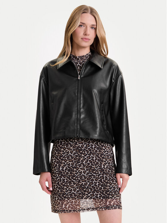ONLY ONLY Geacă din imitație de piele Nicki 15356871 Negru Regular Fit