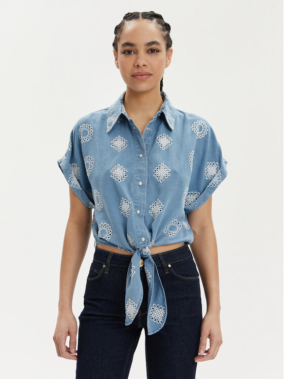 Guess Guess džínová košile Brigitte W4GH34 D5CD1 Modrá Relaxed Fit