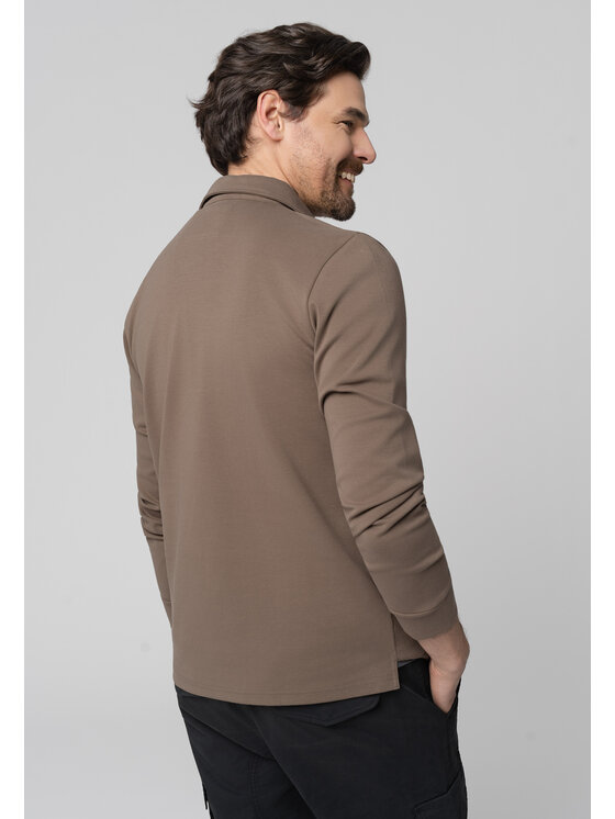 Volcano Volcano Longsleeve L-MAXYM Brązowy Regular Fit