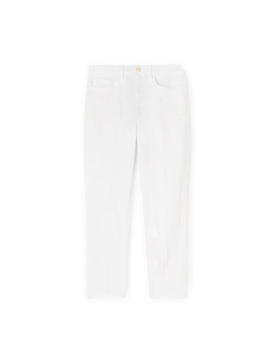Motivi Motivi Pantaloni di tessuto P739Q003911N011 Bianco Regular Fit