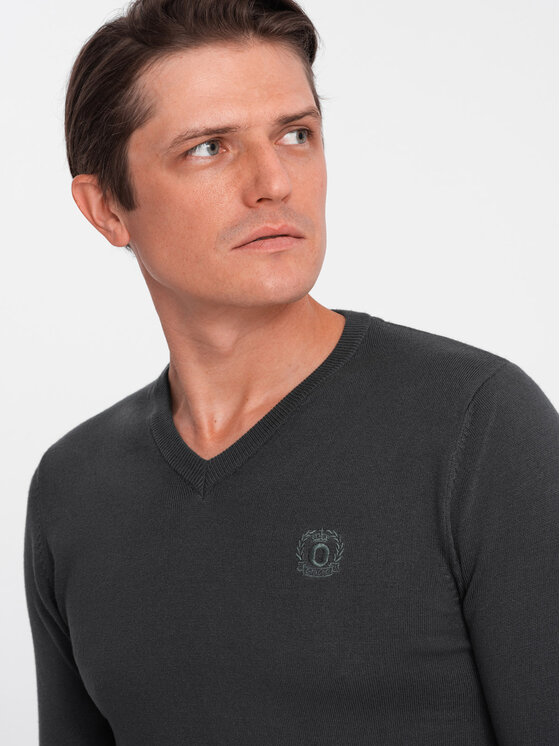 Ombre Ombre Svetr OM-SWBS-0107 Šedá Regular Fit