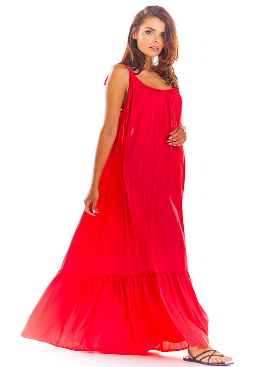Awama Awama Sukienka letnia A307 Fioletowy Basic Fit