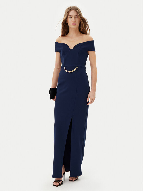 Rinascimento Rinascimento Večernja haljina CFC012361000 Tamnoplava Regular Fit