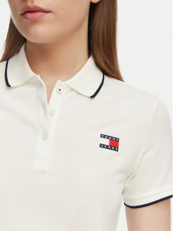 Tommy Jeans Tommy Jeans Sukienka codzienna Tommy Badge DW0DW22328 Biały Relaxed Fit