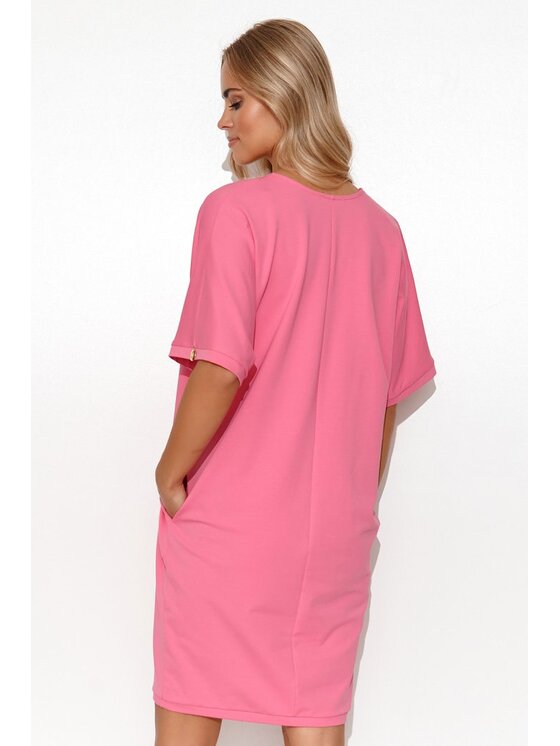Makadamia Makadamia Sukienka codzienna M778 Różowy Comfort Fit