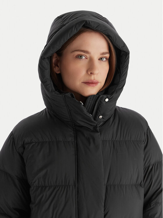 Tommy Hilfiger Tommy Hilfiger Пухено яке WW0WW45739 Черен Regular Fit