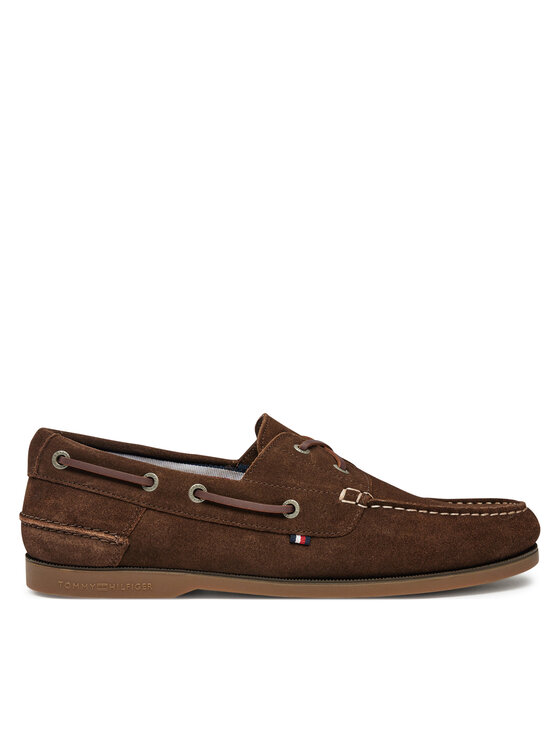 Tommy Hilfiger Īsi apavi Th Boat Shoe Core Suede FM0FM05387 Brūns