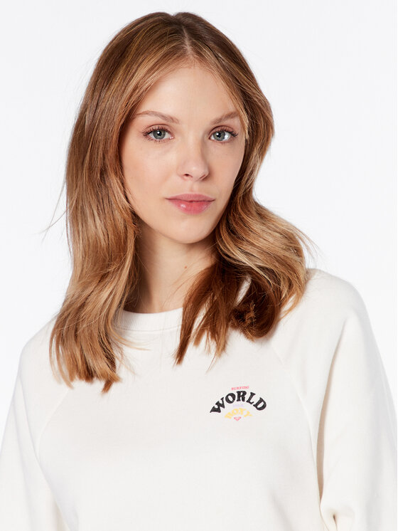 Roxy Roxy Світшот Breaking Waves ERJKD03426 Écru Relaxed Fit