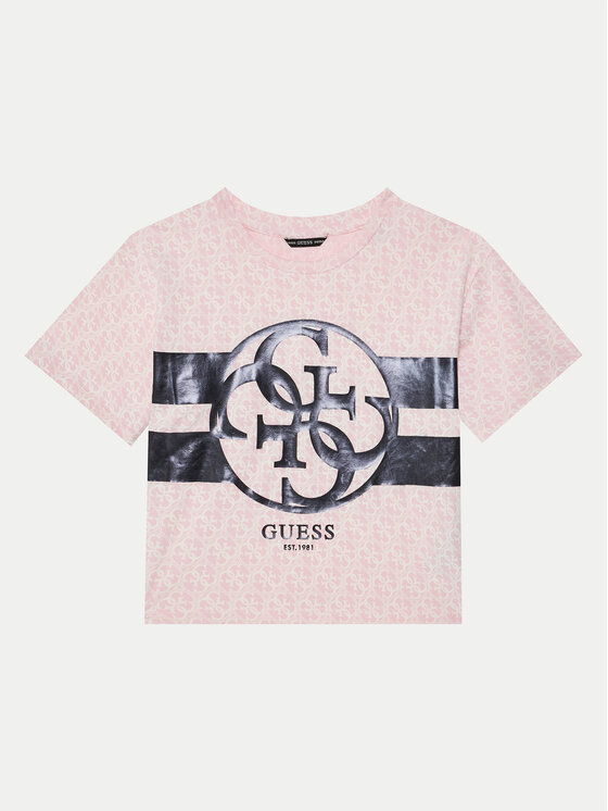Guess Guess Тишърт J5RI04 K6YW4 Розов Regular Fit