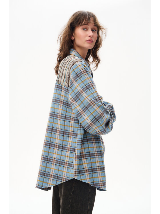 blue shadow blue shadow Koszula Balami Turkusowy Regular Fit