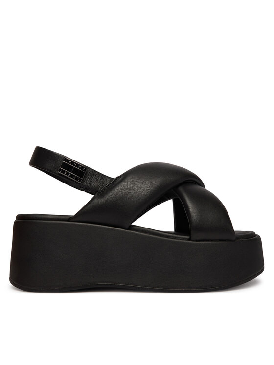 Tommy Jeans Tommy Jeans Sandale Padded Strap Wedge Sandals EN0EN02946 Negru
