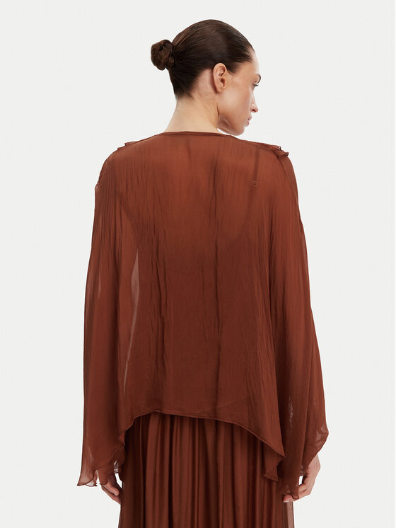 ViCOLO ViCOLO Bluzka TD0019 Brązowy Oversize