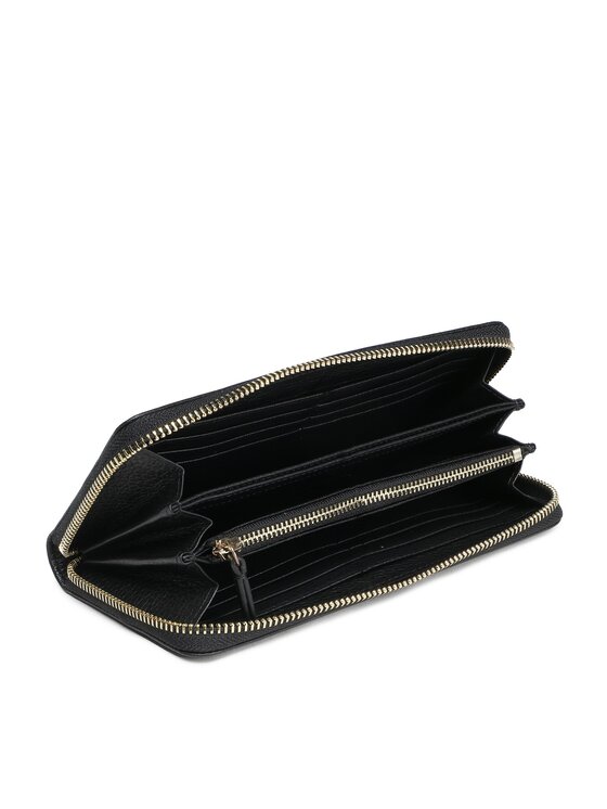 Coccinelle Coccinelle Große Damen Geldbörse MW5 Metallic Soft E2 MW5 11 04 01 Schwarz