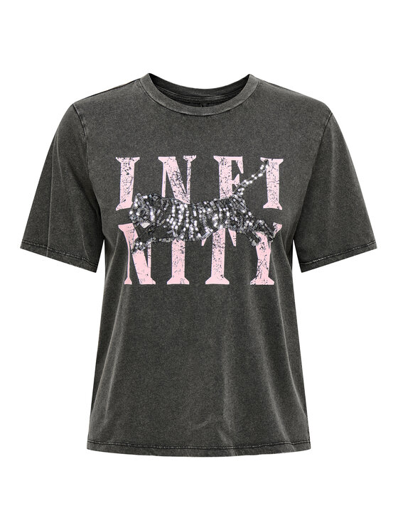ONLY ONLY T-Shirt Lucy 15346786 Szary Regular Fit