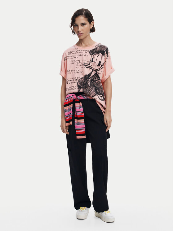 Desigual Desigual T-Shirt Donald 25SWTKAH Ροζ Loose Fit
