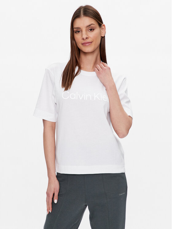 Calvin Klein Performance Tricou 00GWS3K128 Alb Relaxed Fit