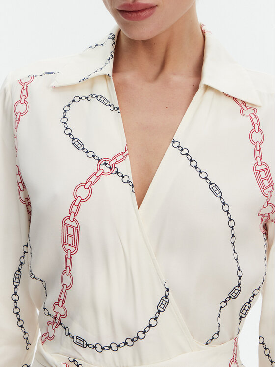 Tommy Hilfiger Tommy Hilfiger Rochie cocktail WW0WW44664 Alb Regular Fit