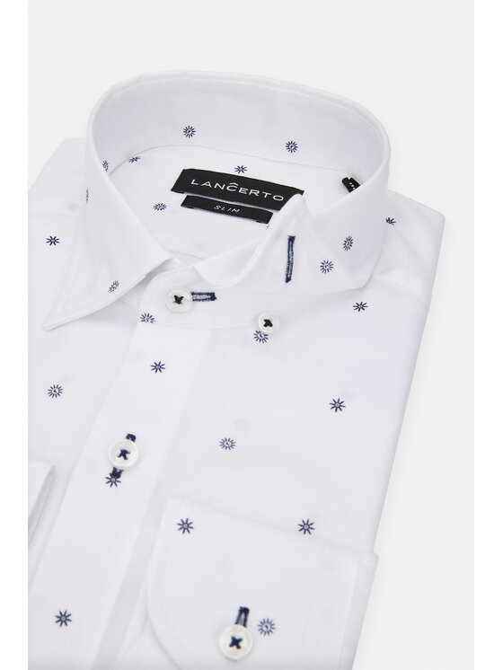 Lancerto Lancerto Koszula Ivory KO073123000037 Biały Slim Fit
