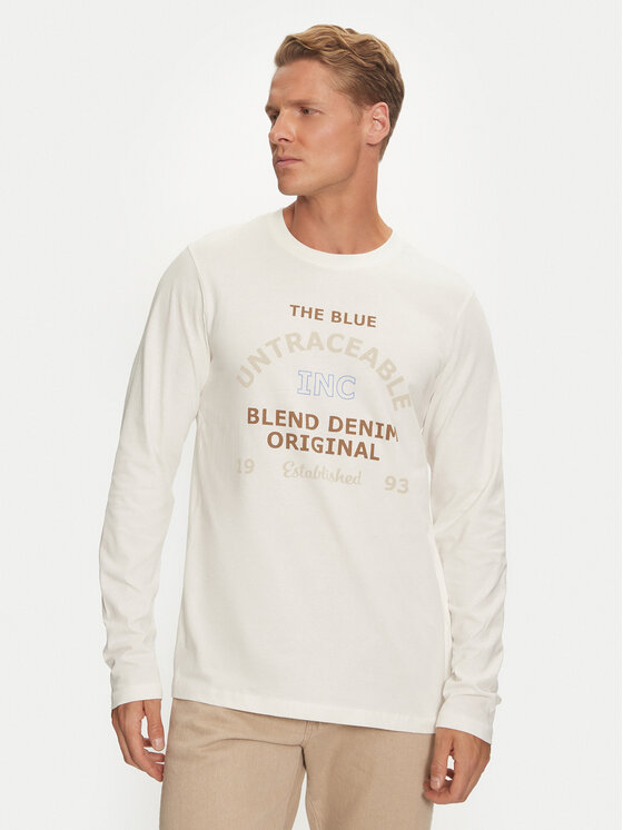 Blend Longsleeve krekls Tee 20717833 Écru Regular Fit