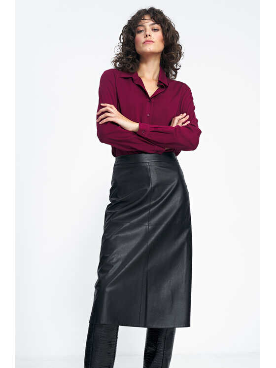 NIFE NIFE Košile K72 Bordó Classic Fit