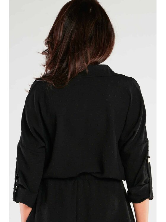Awama Awama Koszula A425 Czarny Basic Fit