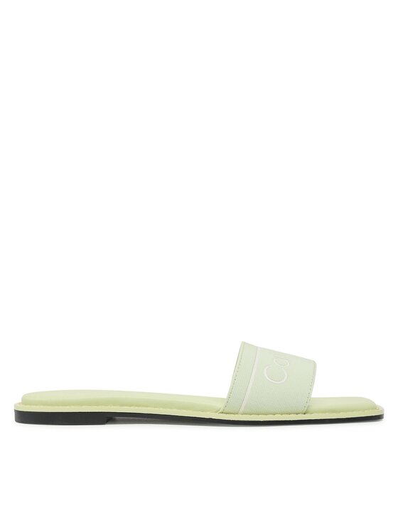 Calvin Klein Iešļūcenes Squared Flat Slide He HW0HW00817 Zaļš