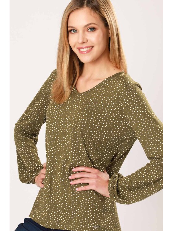 QUIOSQUE QUIOSQUE Bluzka GROCH BLOUSE Zielony Regular Fit
