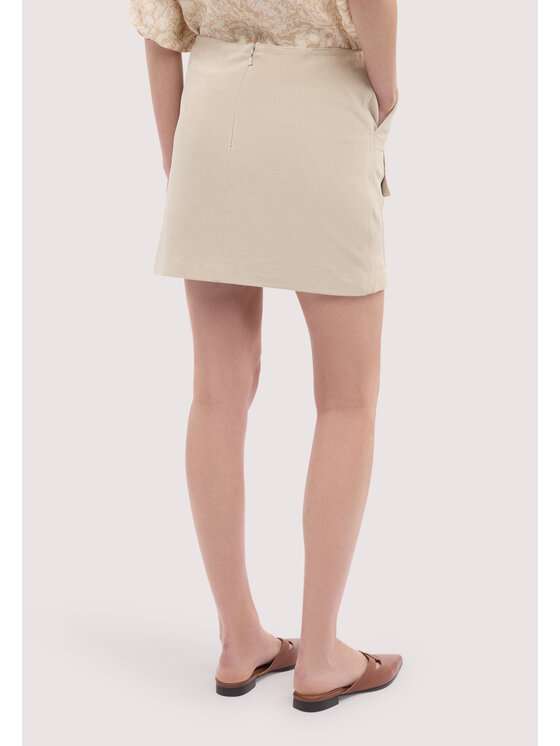 Trussardi Trussardi Spódnica skórzana 1309A000669N002 Kremowy A-Line Fit