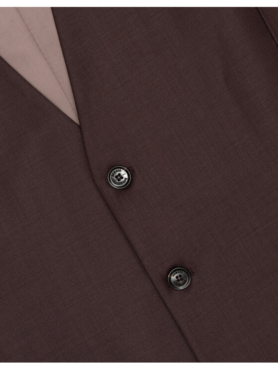 Borgio Borgio Kamizelka garniturowa brione Bordowy Slim Fit