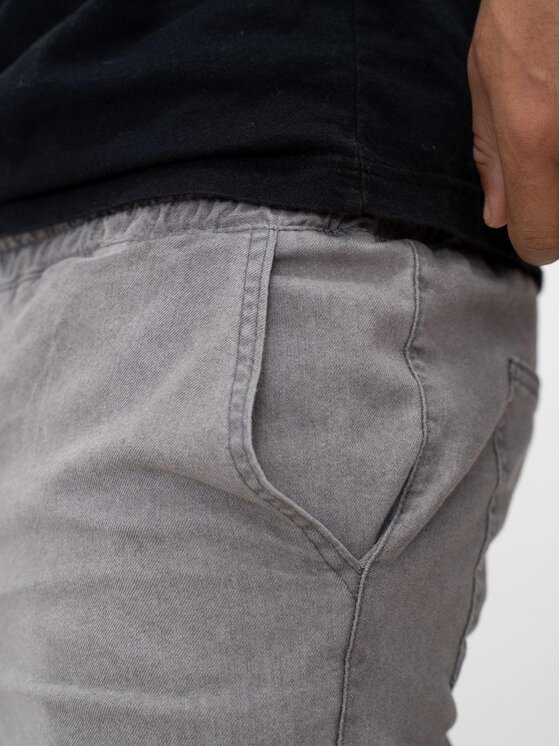 Metoda Sport Metoda Sport Spodnie materiałowe Spodnie Jeansowe Jogger Metoda Sport Mini M Pocket Logo Szare 2XL Szary Regular Fit