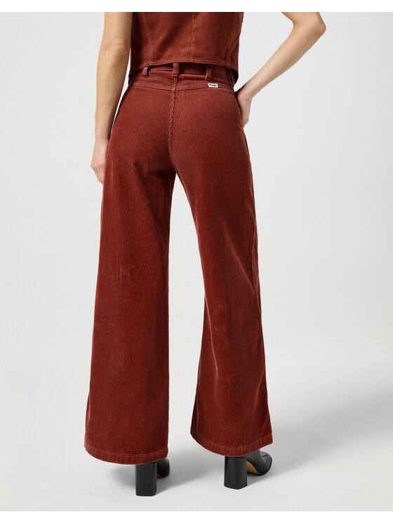 Wrangler Wrangler Jeansy Trouser Bordowy Wide Leg