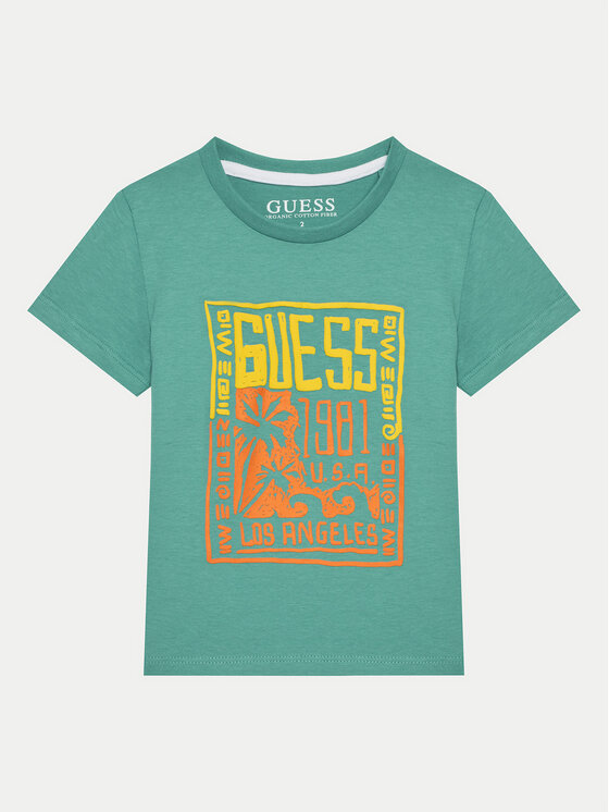 Guess T-shirt N5GI16 K8HM4 Verde Regular Fit, taglia : 2Y
