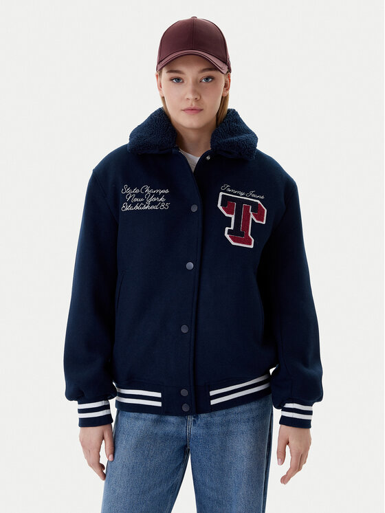 Tommy Jeans Tommy Jeans Bundy bomber Varsity DW0DW22051 Tmavomodrá Relaxed Fit
