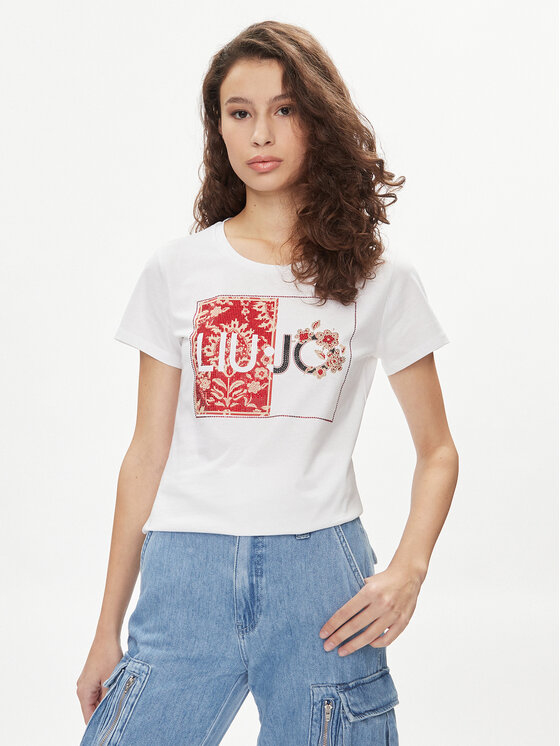 Liu Jo Tricou MA4340 JS923 Alb Regular Fit