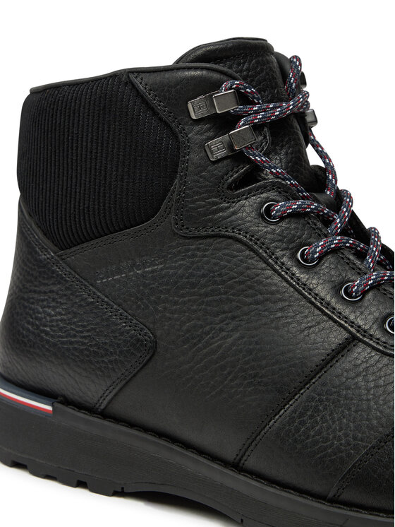 Tommy Hilfiger Tommy Hilfiger Gležnjače Corporate Warm Outdoor Lth Boot FM0FM05148 Crna