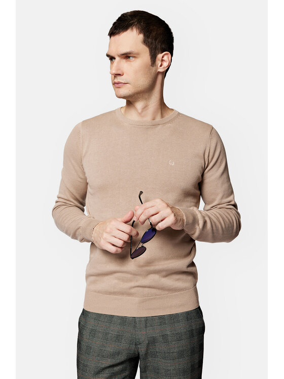 Lancerto Lancerto Sweter Tony SW073223000083 Beżowy Regular Fit