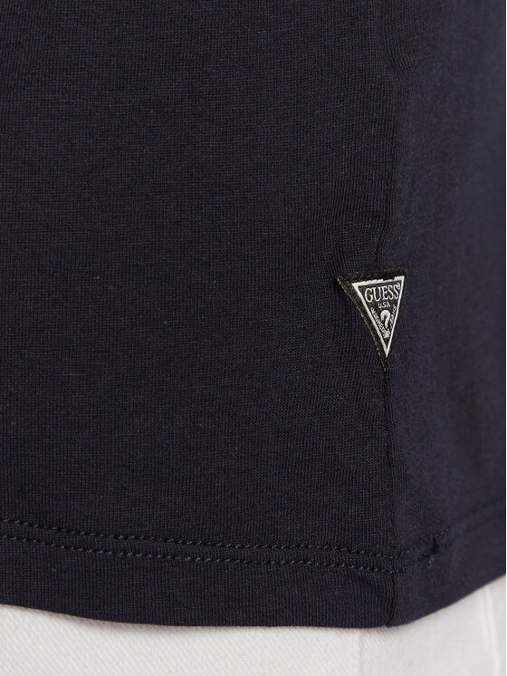 Guess Guess Marškinėliai Abstract Logo M3GI57 K9RM1 Tamsiai mėlyna Slim Fit