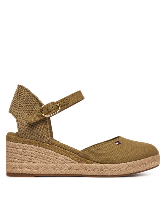 Tommy Hilfiger Tommy Hilfiger Espadrilky Mid Wedge Espad Closed Toe FW0FW09233 Hnedá