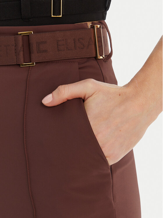 Elisabetta Franchi Elisabetta Franchi Riidest püksid PA-132-61E2-V350 Pruun Regular Fit