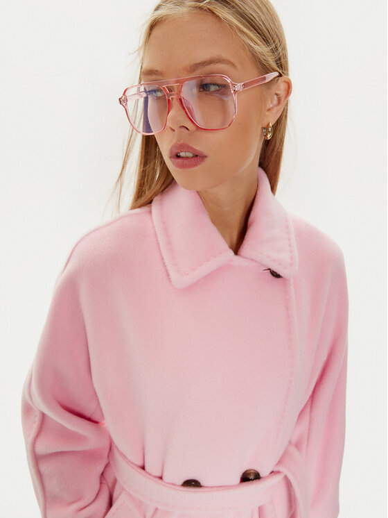 Marella Marella Vilnonis paltas Dede 2423016082 Rožinė Regular Fit