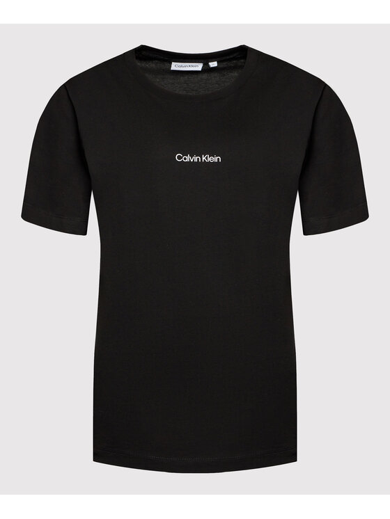 Calvin Klein Curve Marškinėliai Inclusive Micro Logo K20K203712 Juoda Regular Fit